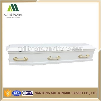 Pure white european coffins in bulk