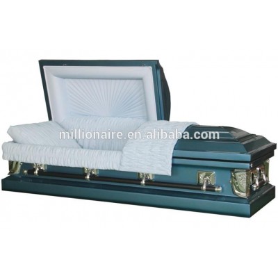 China caskets wholesale stainless steel half couch casket