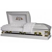 White cross open book metal caskets stainless steel