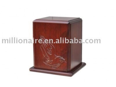 solid mahogany wooden cremation urn