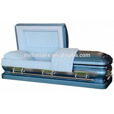 Half couch chinese style good funeral supplies metal caskets and coffins